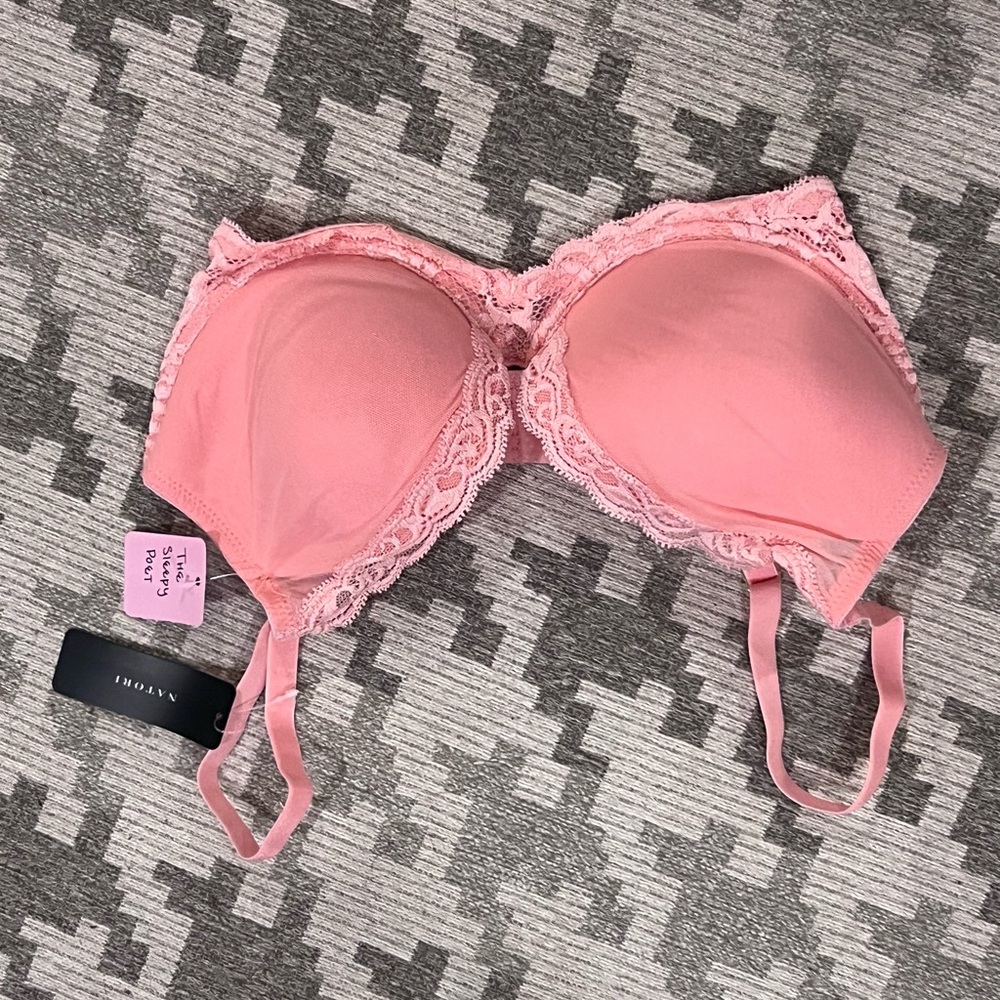 Natori Pink Strapless Bra with Molded Cups